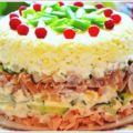 Салат Ирина с копченой курицей и грибами